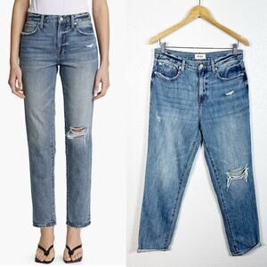 Pistola Womens Presley High Waist Boyfriend Distressed Jeans in Antidote Size 28